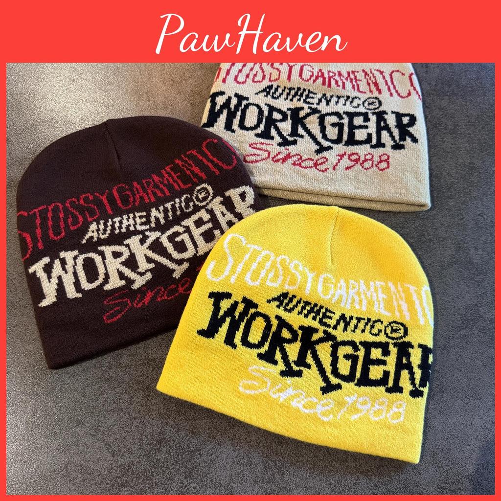 Fashionable Printed Letter Neutral Casual Warm Knitted Hat For Autumn And Winter