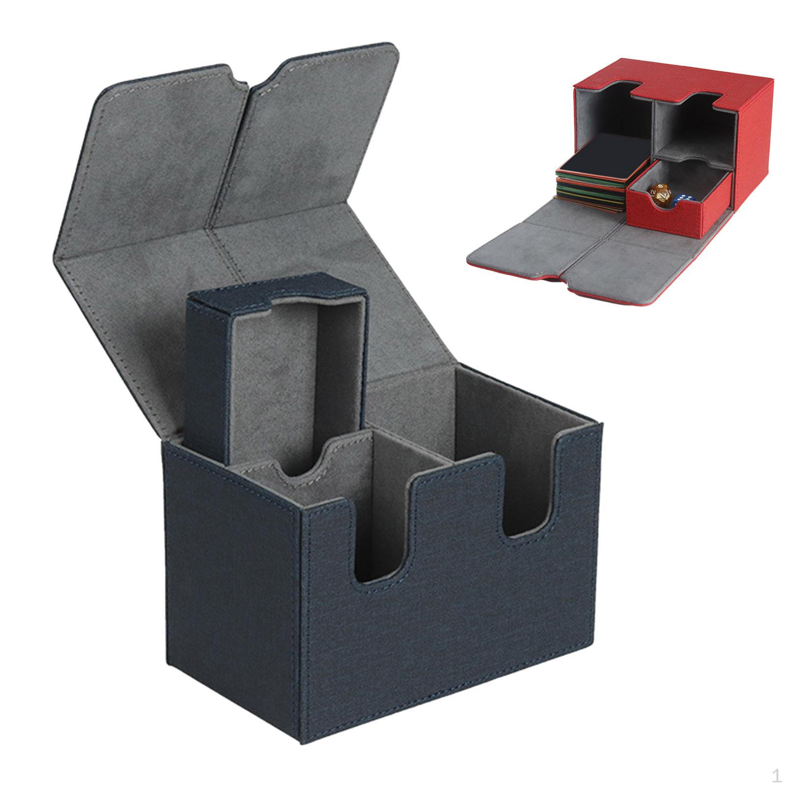 

Ящик для хранения палубы для 160+ коллекционных контейнеров с отсеком Gme ic Closure Cse Tcg Dark Blue