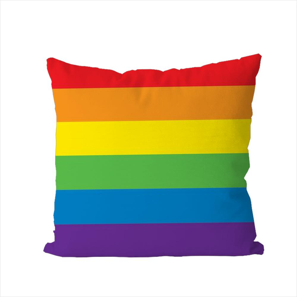 Rainbow Flag Pillow Case For Car Sofa Decorative Home Doublesided Print Plush Square Throw Pillow Cushion Cover