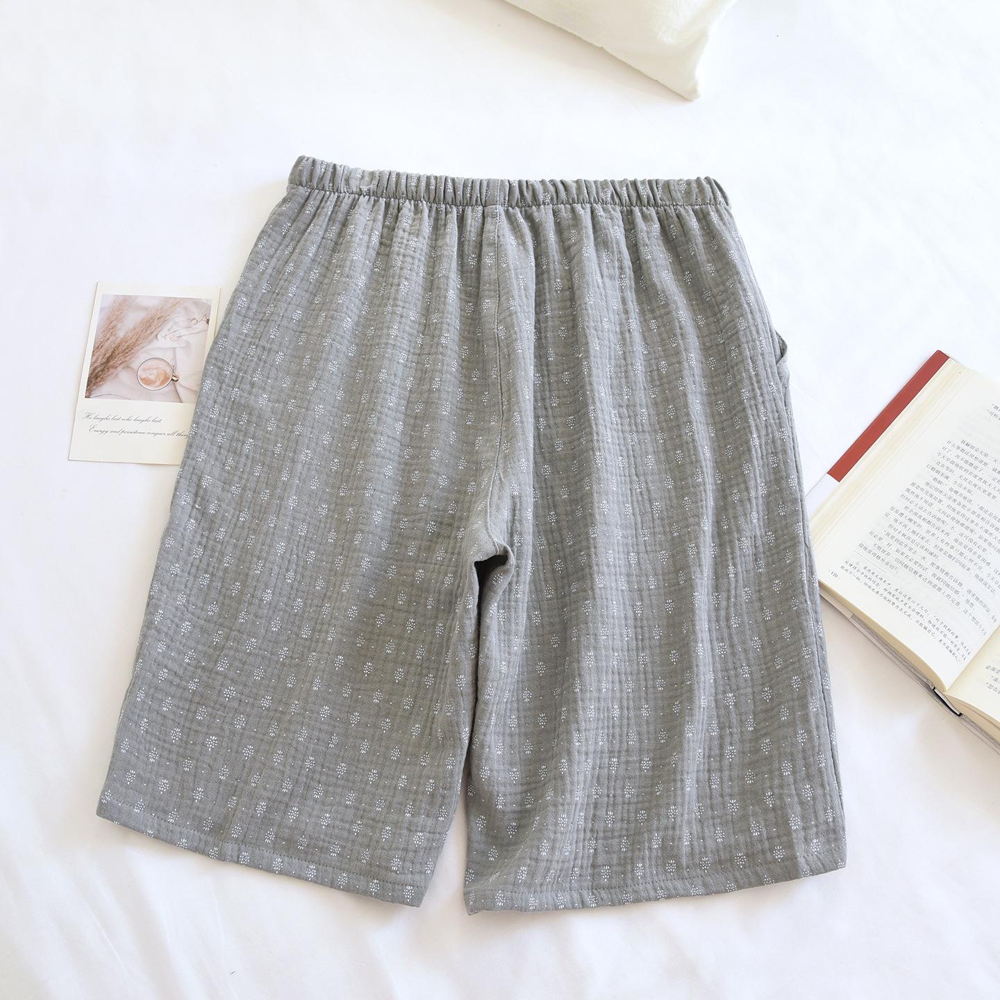 Men s Summer Plaid Crepe Shorts - Double-Layer Gauze, Casual, Sweat-Absorbent, Breathable, Plus Size, Pure Cotton. XL
