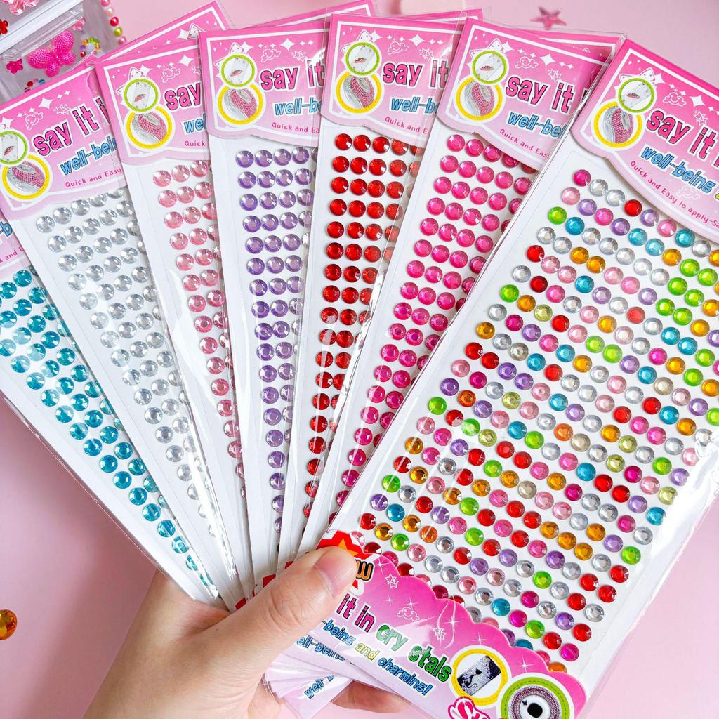 Acrylic Rhinestone Stickers: 456mm, Full Color Range, Ample Stock, Perfect for DIY.