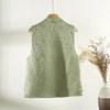 Women's 2025 New High-end Top Green Jacquard Vest Early Spring Versatile Top