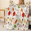 Lightweight Soft Flannel Blanket Cozy Warm Autumn Leaf Design Home Decor Blanket for Sofa, Bed, Windowsill