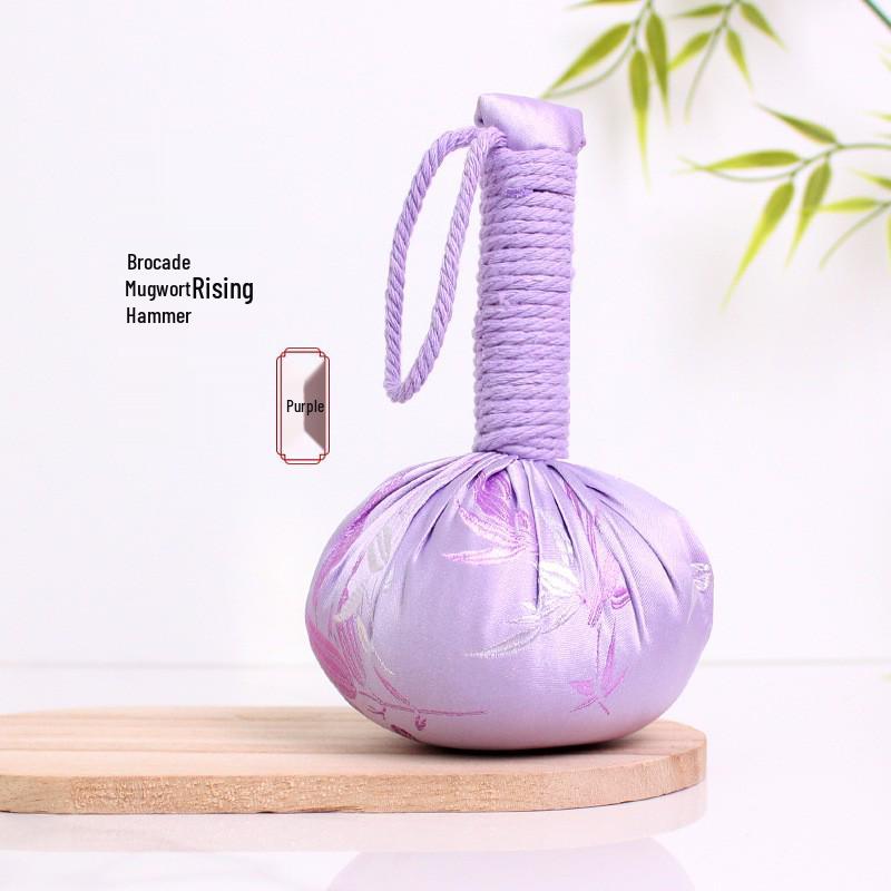 Year of the Horse Mugwort Meridian Massage Hammer - Solid Color Brocade Multifunctional Health Gift