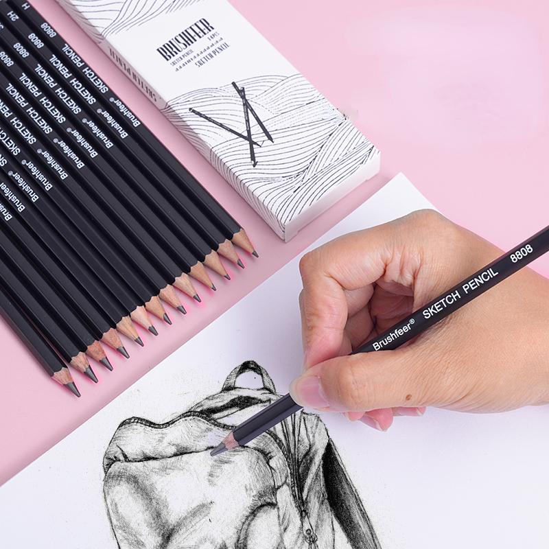 14Pcs/Set Drawing Pencil Set Wooden Professional Art Supplies Hard/Medium/Soft Sketch Charcoal Pencils Art Painting Stationery