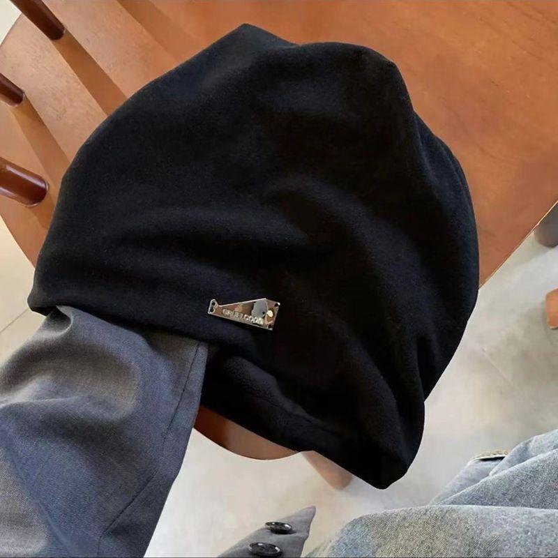 

and Winter New Arrival Big Head Circumference Pile Heap Cap Children s Fashion Warm Ear Protection Confinement Cap Beanie Hat Make Face Look Smaller Black All yards