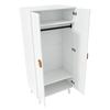 Wardrobe 70 × 55 × 170 Cm, Double Door Design with Large Storage Compartments, Cartoon-shaped Handles and Raised Feet, White