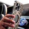 For iPhone 16 Pro Bumper Case Alloy Metal Borderless Back Cover with Magnetic Kickstand