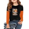 Girls Long Sleeve Halloween Day T Shirts Kids Fall Tops Crewneck Basic Tees 2-11Y