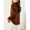 Thick Corduroy Shirt Women's Long-sleeved Winter Port Flavor Retro Loose Top Jacket Bottoming Shirt