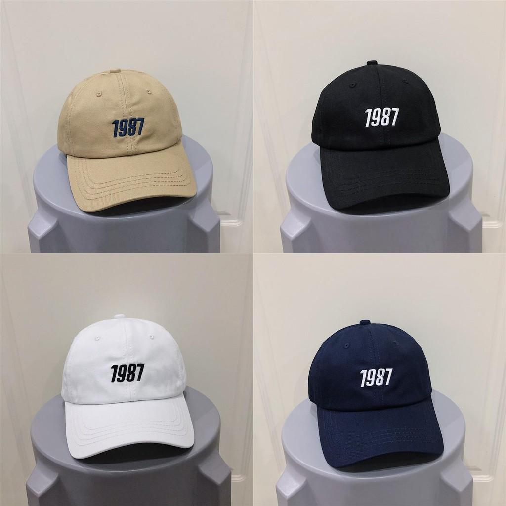 Summer Unisex Trendy Baseball Cap With 1987 Embroidery Adjustable Breathable Protection Sun
