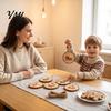 DIY Holiday Craft Supplies 12/24/36Pcs Christmas Gnome Wooden Ornaments, Round Wood Slice Hanging Decorations, Santa Party Ornaments Print Designs for