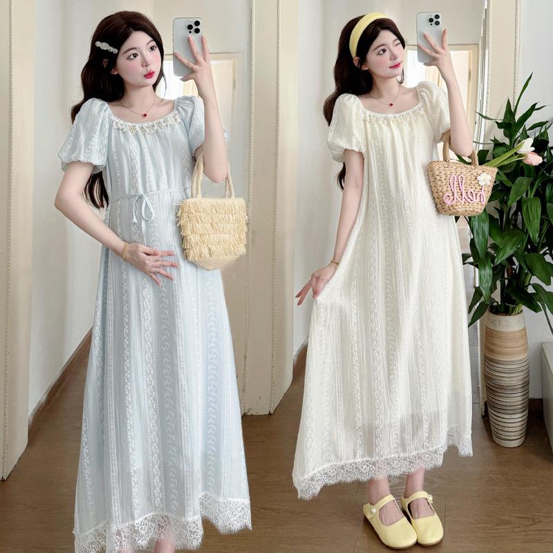 2026 Summer Fresh Skin-Friendly Mid-Length Loose Maternity Dress – Youthful Look