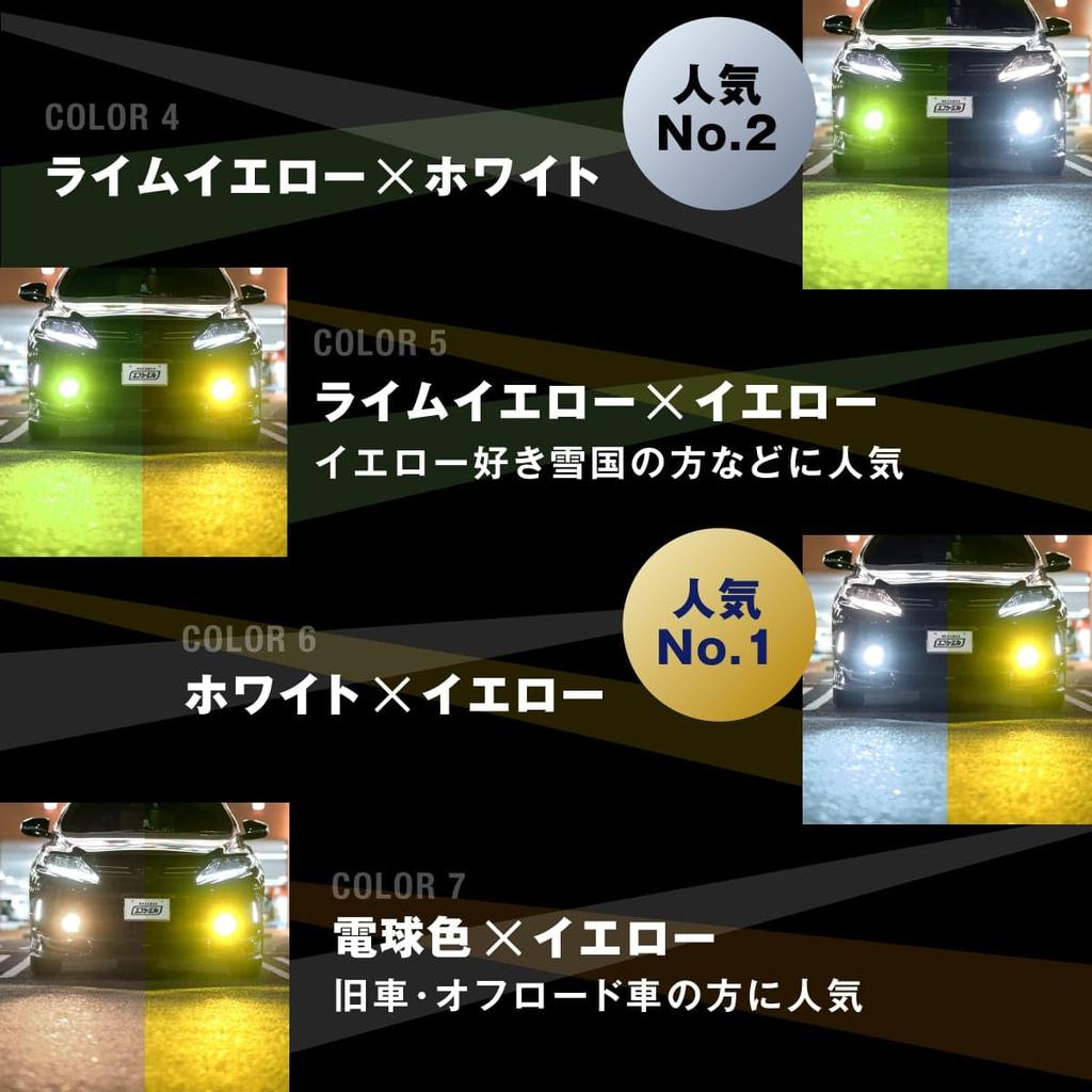 H8 H11 H16 LED Fog 2 Color Vehicle Inspection Memory For Car 2 Pieces for Left and Right fcl. Lamp, Switching, White, Yellow, Yellow, Compatible,