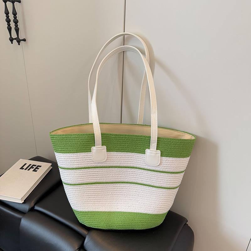 New Retro Tote Bag Women's Summer Straw Woven Bag Versatile Large-capacity Straw Hat Combination Set Trend