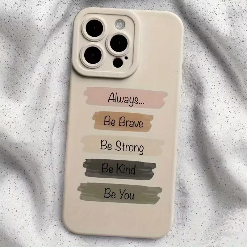 Inspirational Quote TPU Soft Phone Case for iPhone 17 AIR 16 15 14 13 12 11 PRO MAX XS XR 7 8 PLUS Y2K Camera Protection Cover