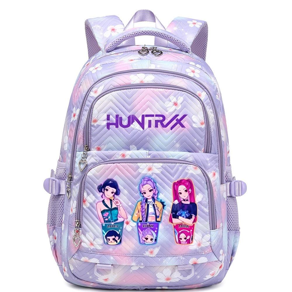 Kpop Demon Hunter Printed Backpack Female Student School Bag Large Capacity Lightweight Casual Backpack Trendy Fashion