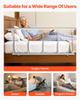 Foldable Bed Rail for Elderly, 122 cm Bedside Assist Rail with Fixing Strap, Adjustable Height Pipe Bedside Cane, High-Strength Metal Senior Bed Bar,