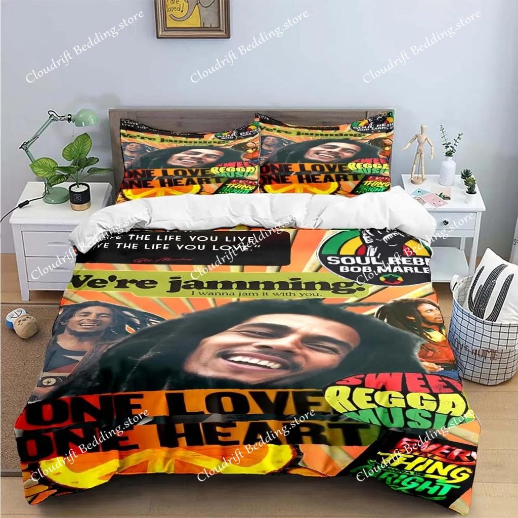 New Singer R-Reggae Bob Marley Pattern Bedding Sets Bed Supplies Set Duvet Cover Comforter Set Bedding Set Luxury Birthday Gift