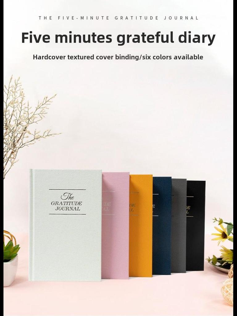 5-Minuten-Dankbarkeitstagebuch: Englische Ausgabe – Leineneinband mit Goldprägung, Notizblock aus Dolly-Papier