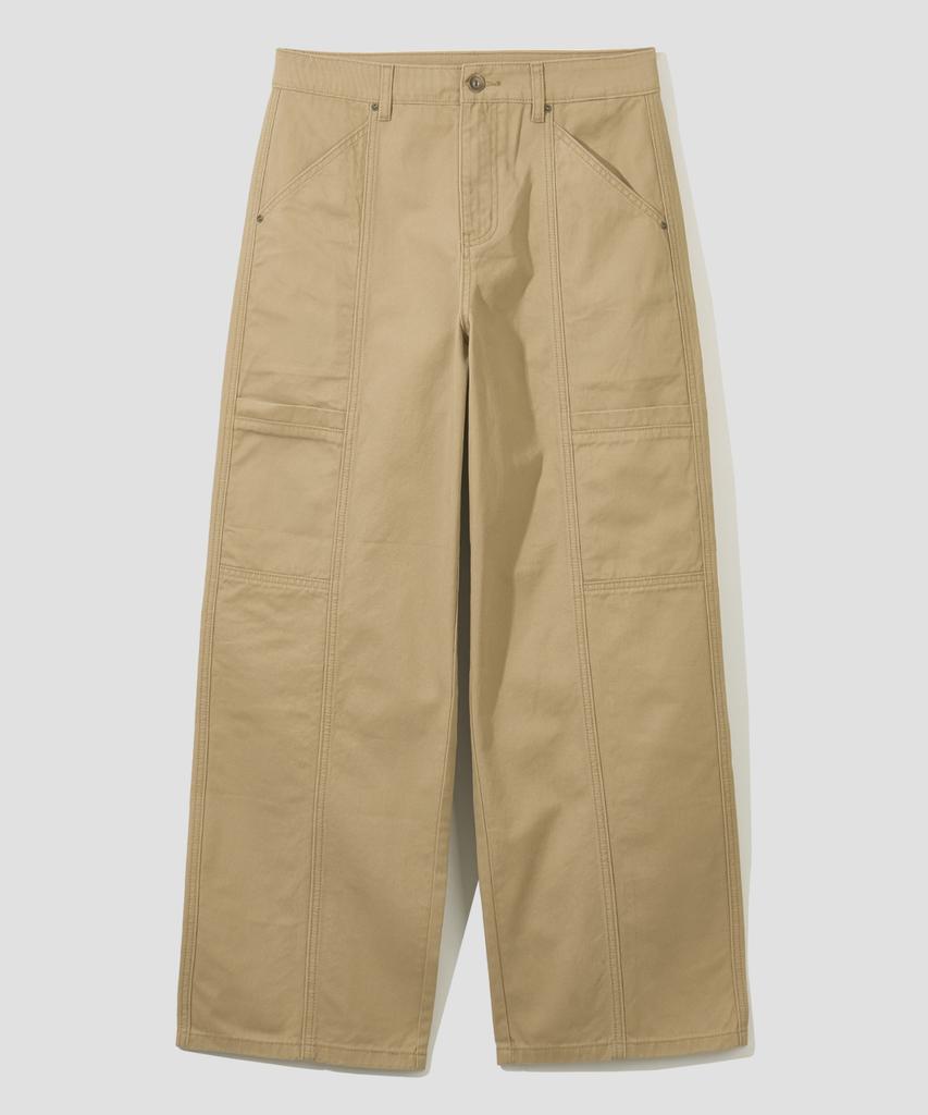 AGOD Side Cut Pocket Peachskin Cotton Pants [Beige]