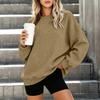 Damen Color Oversized Pullover Hoodie mit Taschen und