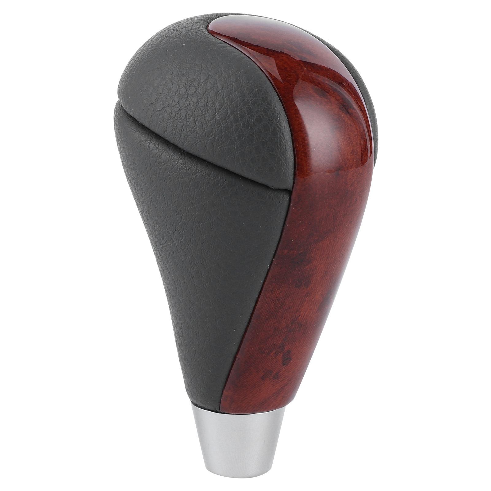 

Leather Gear Shift Knob Auto Car Modified Accessory Fit for Lexus LS460 600 IS250 GS300(Peach Wood Gray Leather )