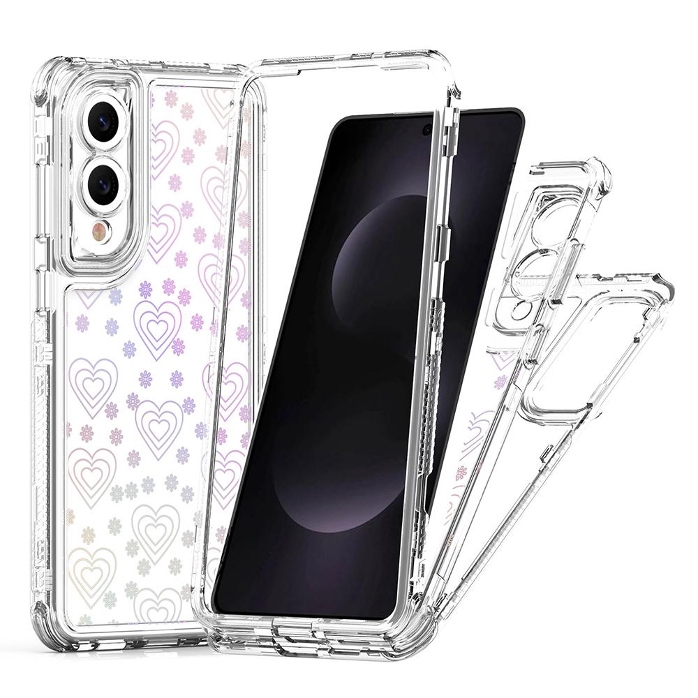 

Для Samsung Galaxy S25 Edge Чехол Акриловый ТПУ Прозрачный Чехол для телефона с пленкой с лазерной печатью Hearts