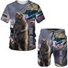 Summer Men's Sports Wear Personalized Men's Fashion Casual Short-Sleeve T-Shirt Set