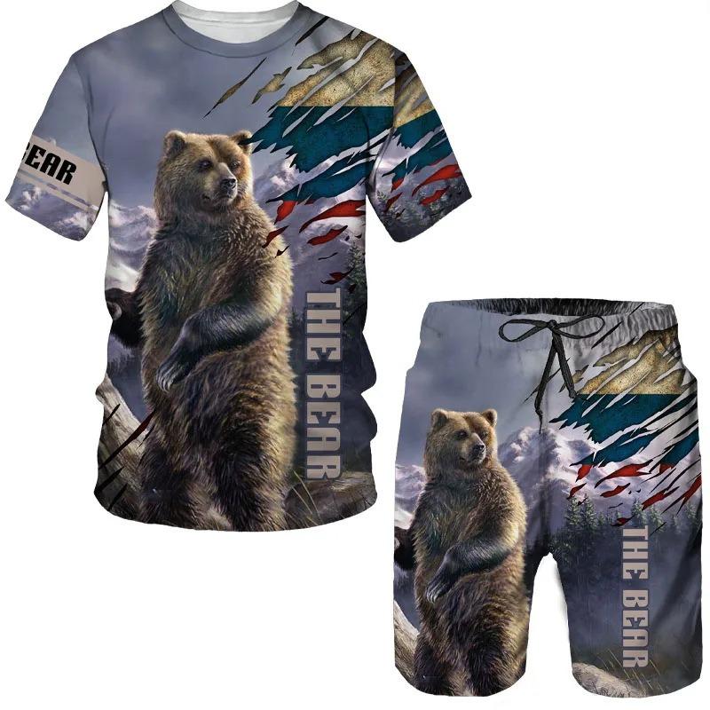 Summer Men's Sports Wear Personalized Men's Fashion Casual Short-Sleeve T-Shirt Set