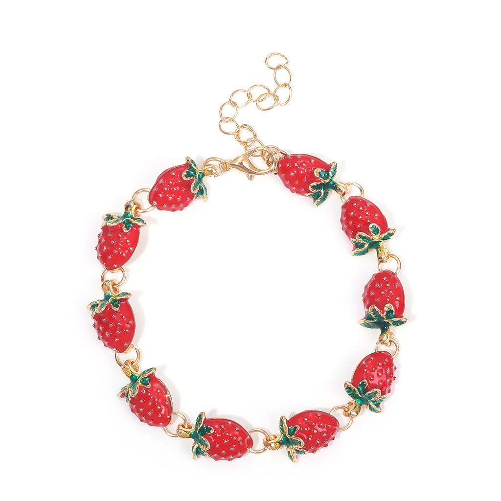 Creative Fruit Charm Bracelet With Metal Finish For Women And Men