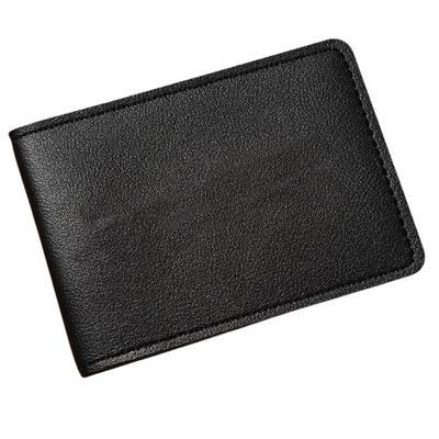 [To All Genie] Slim Women's Bifold Driver's License Case, Cute and Simple, Pass Case, Fits Two IC Cards, Macaron Color (Black)
