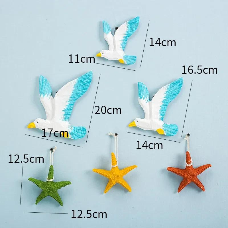 Resin Wall Hanging Seabird Living Room Painted Seagull Cafe Background Decoration Gift Interior