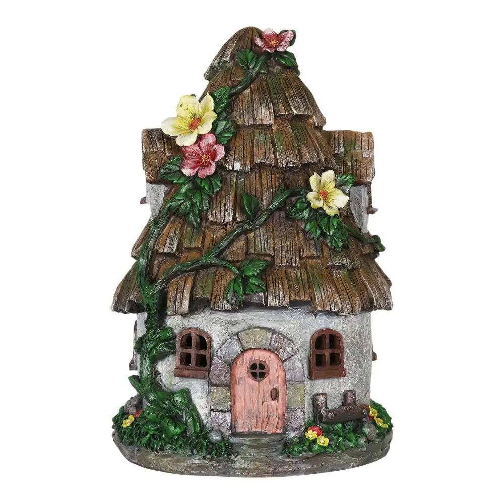 Graverad Design Trä Miniatyr Älva Tomte Älvdörr Fönster Dörr Figurer Gräsmatta Prydnad Trädgårdsdekoration Utomhus Barnpresent