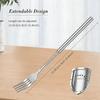Magische Teleskopgabel mit Samtbeutel | Erweitert von 22 cm auf 64,5 cm Edelstahl-Besteckset für BBQ, Abendessen & Streiche | Einzigartig