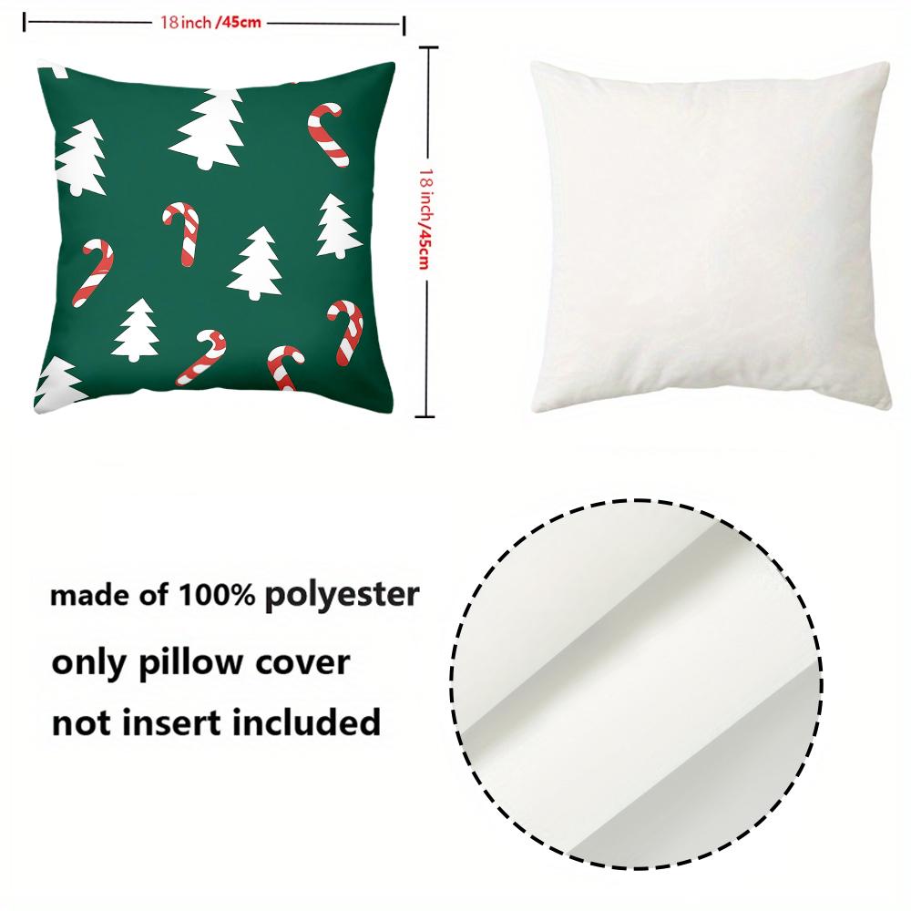 1 Pieces Christmas Green Pillows With Tree Candy Cane Polyester pillowcase, sofa decorative cushion cov Headboard Pillow