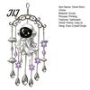 Spooky Home Decor Halloween Ghost Wind Chime Decoration, Vintage Sun Catcher with Faux Crystal Window Hanging Decoration Drops Tassels, Acrylic