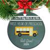 First Year of Preschool Christmas Ornament, 2024 Preschool Student Gift Idea, First Year of School Back To School Gifts