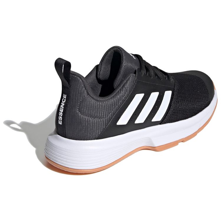 Adidas Essence Indoor Shock Absorbing Non-Slip Low-Top Badminton Shoes Unisex Shoes Black White FU8397