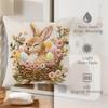 Easter Bunny Pillowcase 18x18 Inches Winter Print Decorative Pillowcase Vintage Holiday Decorative Pillowcase Sofa Bed Decoration
