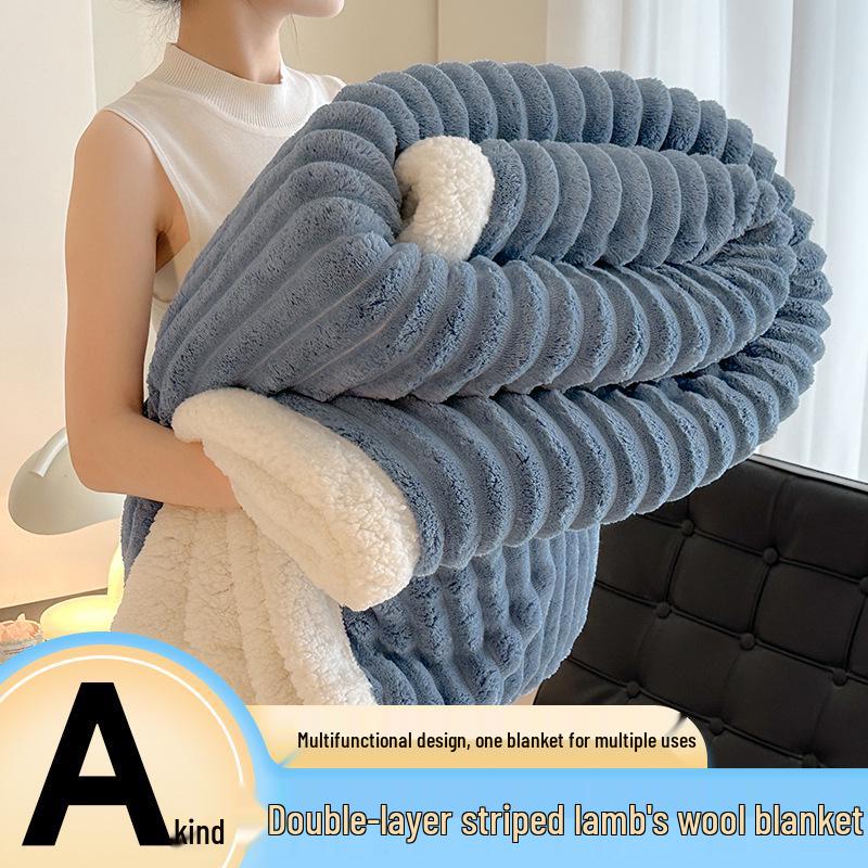 

Winter Thickened Lambswool Coral Fleece Blanket & Shawl for Office or Sofa 100x150 cm