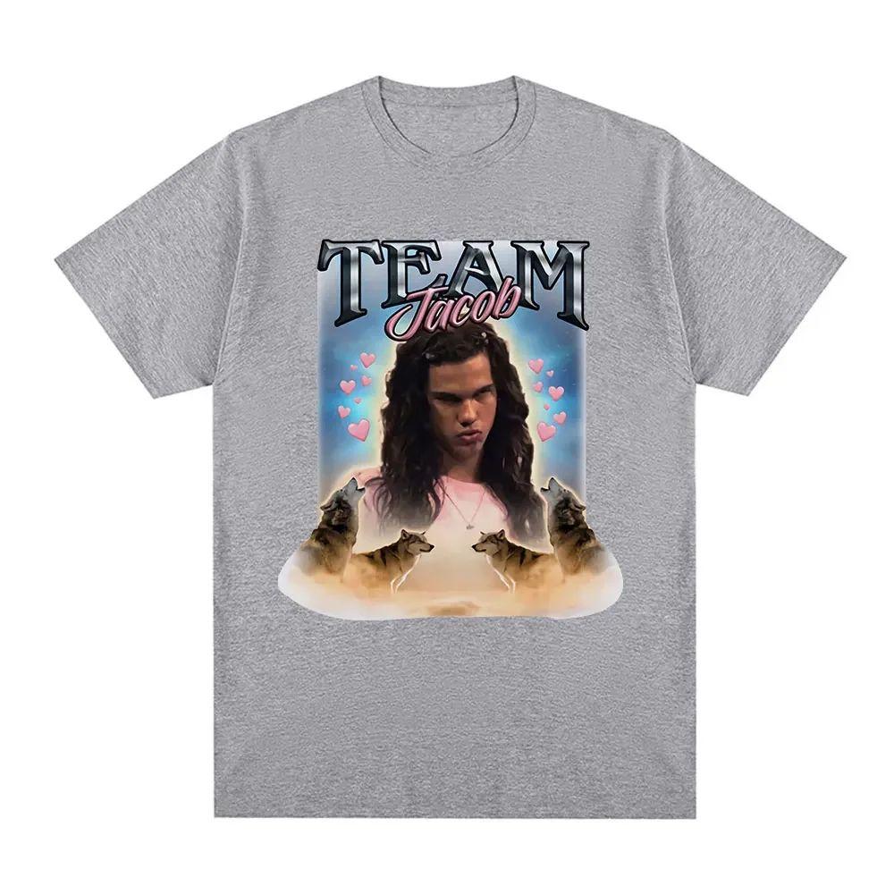 Y2K Vintage T-shirts Team Jacob Team Edward Pattern T-shirt Fun Meme Short Sleeve Fashion Oversized T-shirt Street Wear Unisex
