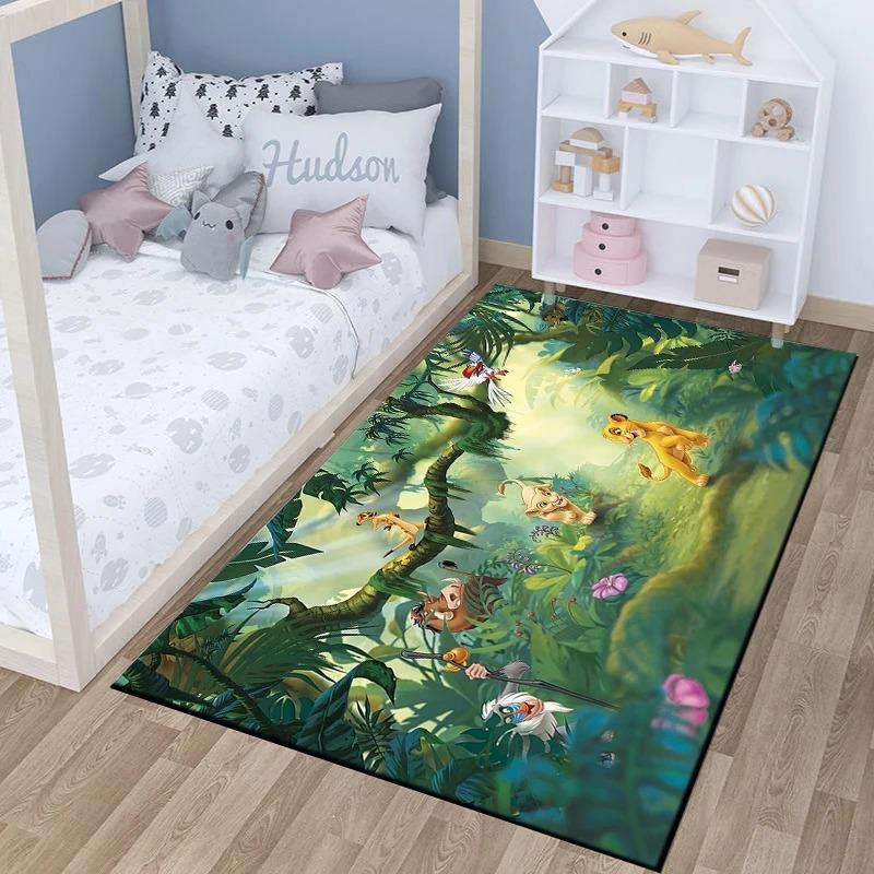 The Lion King Pattern 3D Kids Bedroom Bedside Carpet Non Slip Soft Floor Mat Sofa Coffee Table Rugs for Home Decor