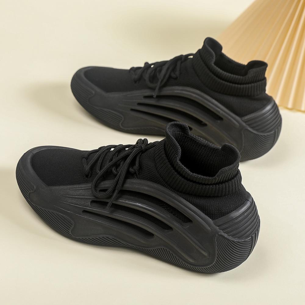 Damen Trendige Dicksohlige Flyknit Socken Schuhe - Weiche, Atmungsaktive, Lässige Frühling/Sommer Sneakers