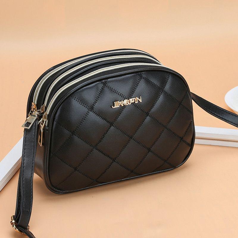 Borsa a tracolla in pelle PU con patta a quadri alla moda, borsa a tracolla casual, borsa a tracolla solida
