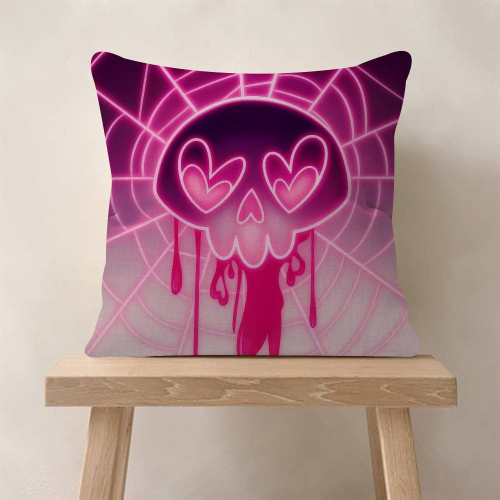 Anime Hhazbin Hhotel Angel Pillow Covers Cartoon Sofa Decorative Home Doublesided Printing Short Plush Cute Cushion Cover