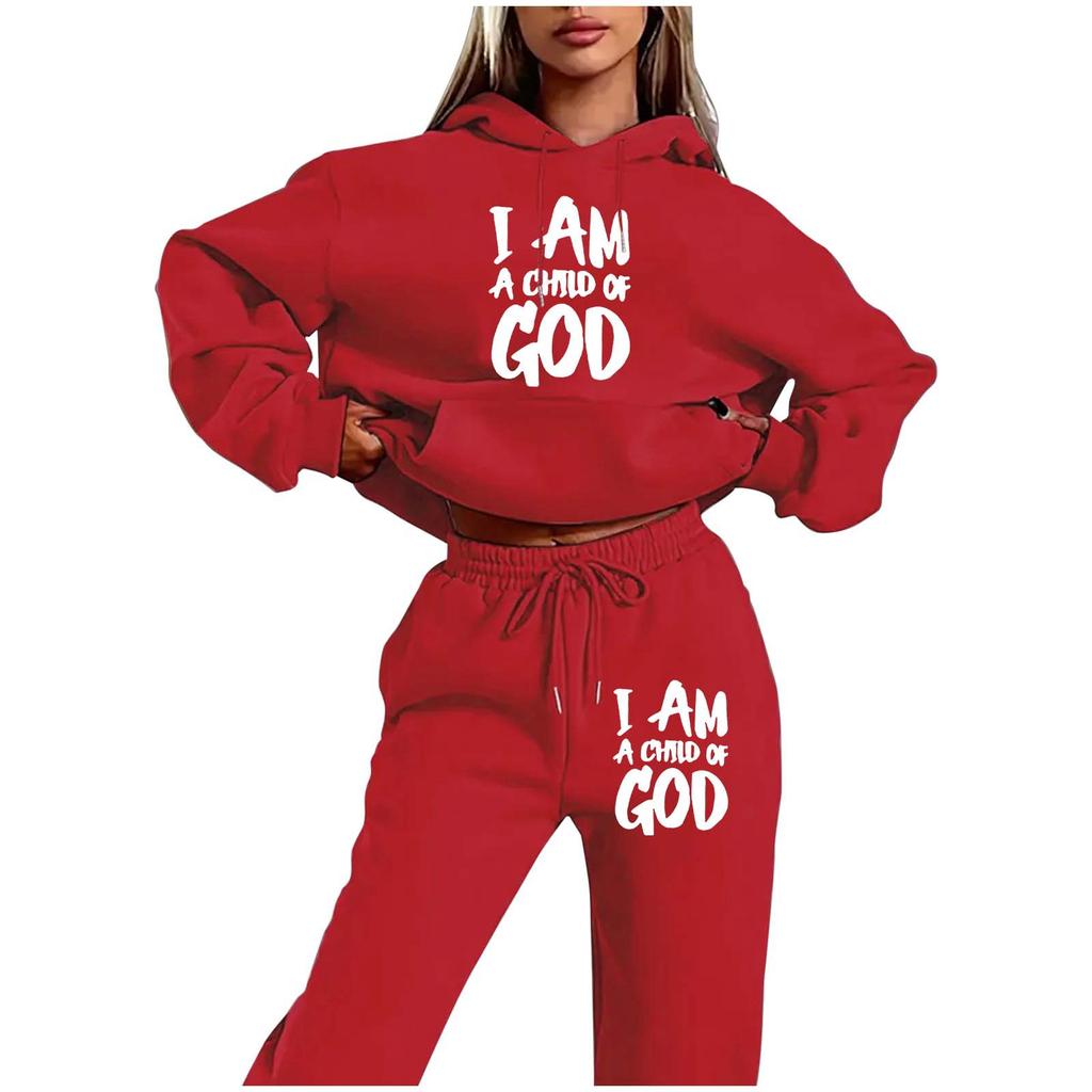 Trend Plus Size Fleece Sweater Sweatpants Set New Hooded Drawstring Printed Alphabet Sweater