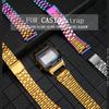 Hochwertiges Stahlarmband für CASIO A158/A159W-N1/A168/A169/B650/AQ230/700 Klassische kleine quadratische silberne Blockglieder 18mm Metallarmband