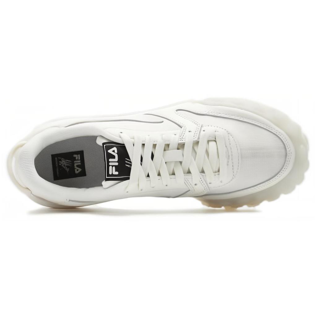 Fila Gara Fabric Cow Split Leather Retro Fashion Versatile Breathable Lightweight Low-Top Casual Shoes Women Sneakers Off-White F12W423110FGD