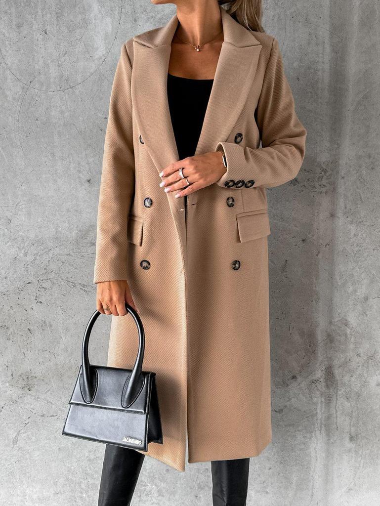 Manteau en laine double boutonnage à manches longues Bestseller Femme Automne/Hiver 2025